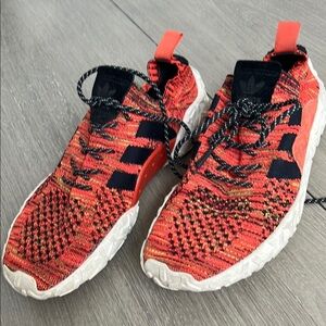 Adidas Red and Black Athletic Shoes with Breathable Knit